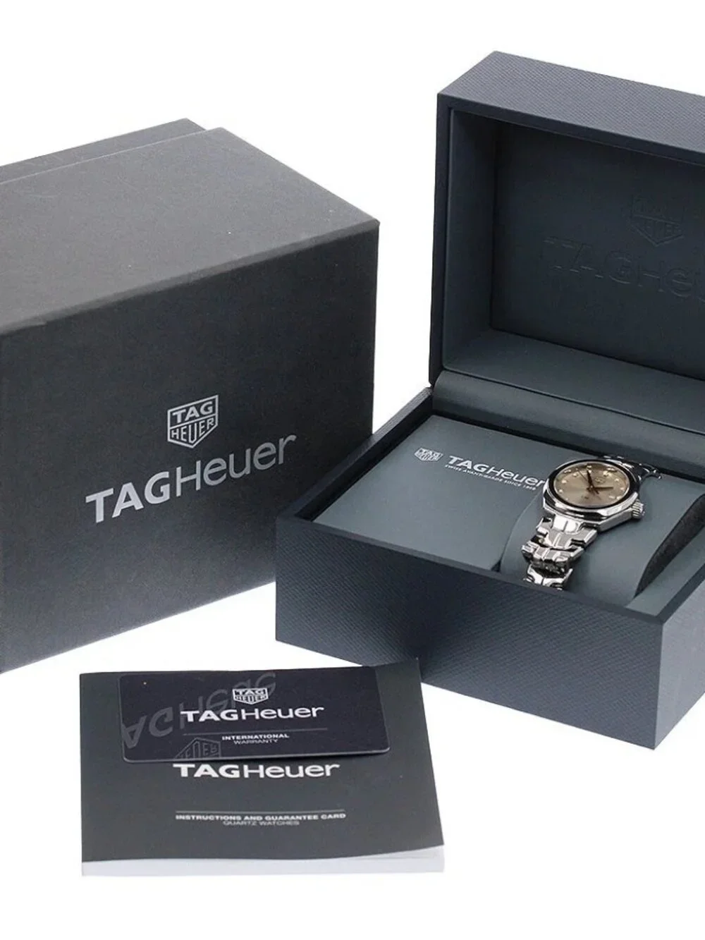 TAG HEUER Link WBC131E Index diamond Gray brown Dial Quartz Ladies Watch_964997
